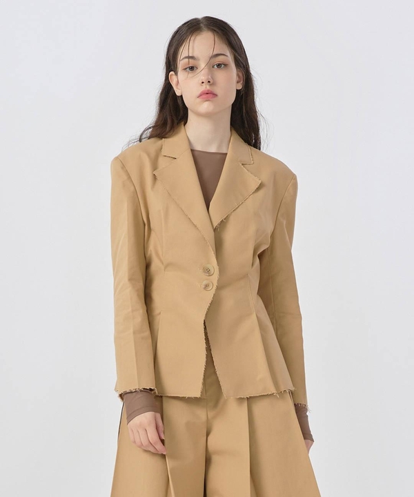 Rough Cutting Cotton Jacket Beige WBBFJK012BE