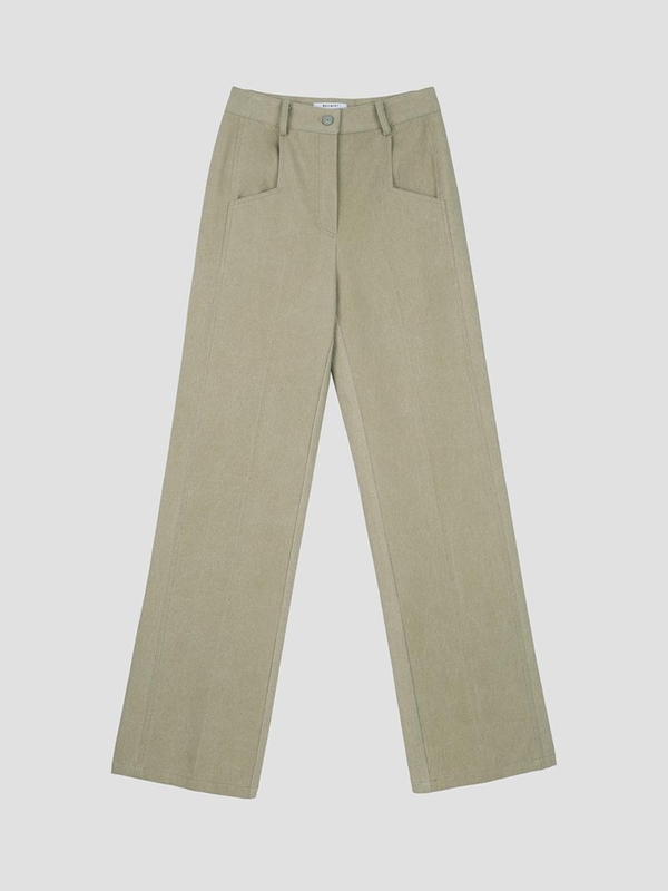 Cotton Twill Straight Pants Sand WBBFPA022BE