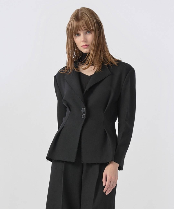 Rough Cutting Wool Jacket Black WBBFJK013BK