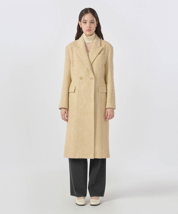 Heart Lapel Classic Coat Beige WBBFCT010BE