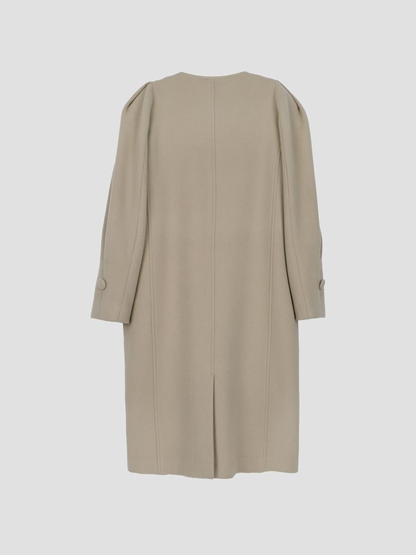 One Button Puff Sleeves Coat Sand WBBFCT009BE