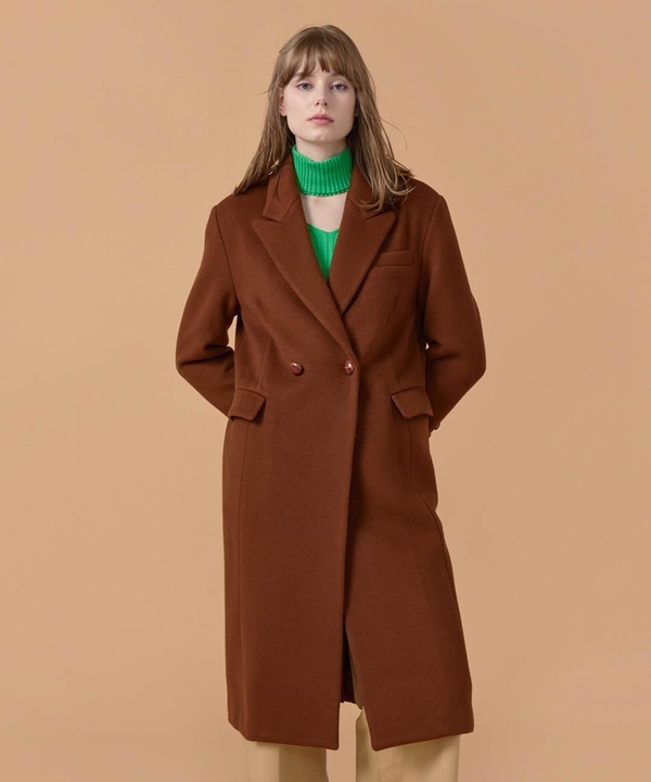 Heart Lapel Classic Coat Red Brown WBBFCT010BR