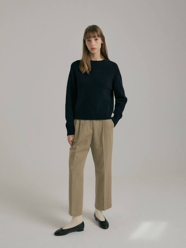 Crew Neck Knit : Navy