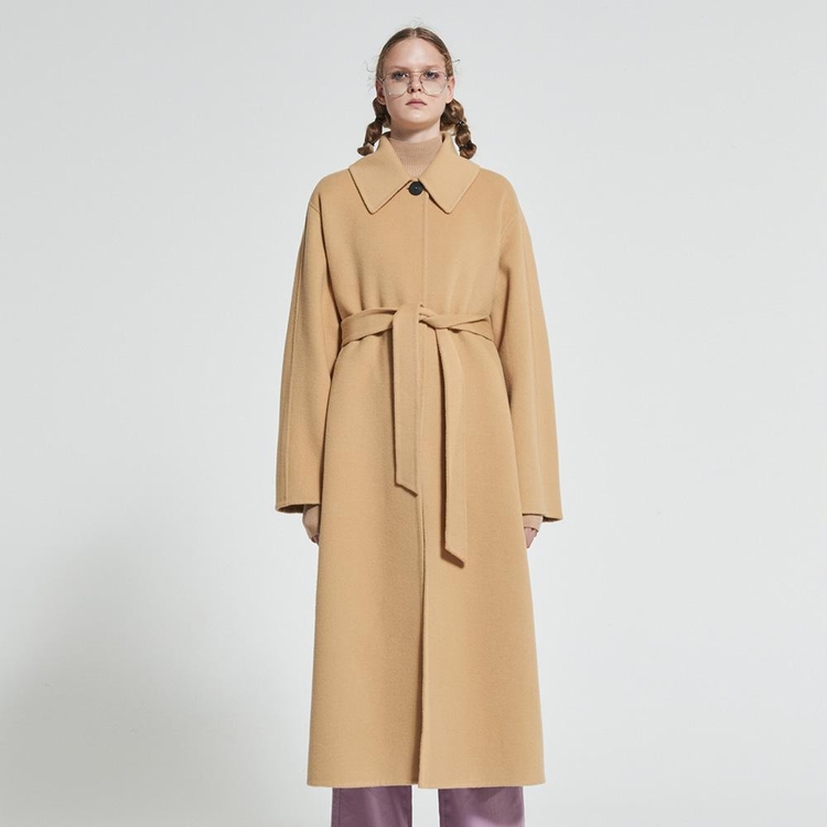 Cashmere Blended Handmade Coat Beige WBAFCT004BE