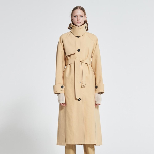 Slit Trench Coat Beige WBAFCT002BE