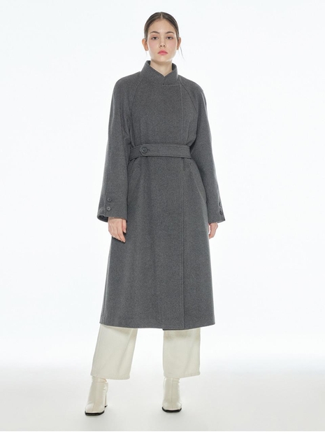 BELTED BASIC COAT GRAY MBBFBY01161