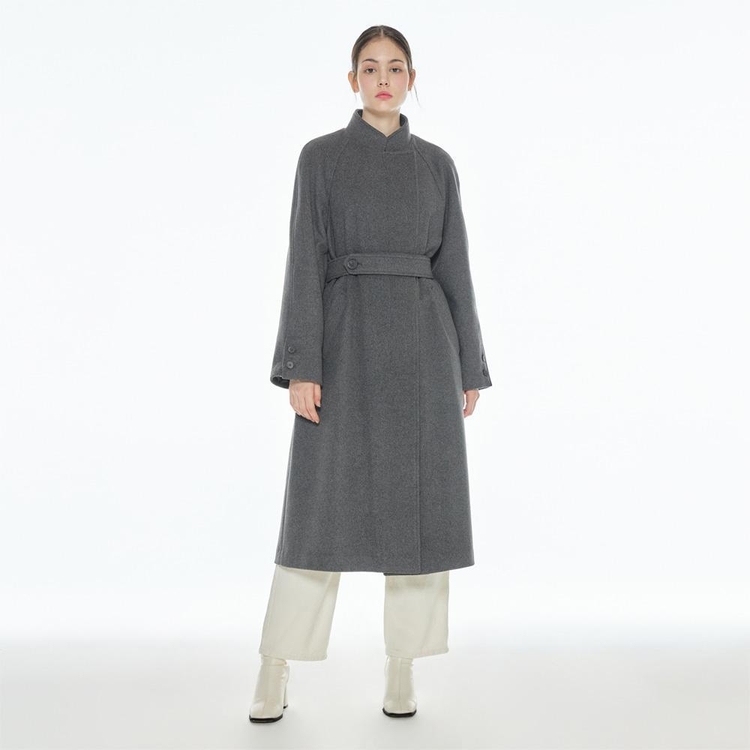 BELTED BASIC COAT GRAY MBBFBY01161