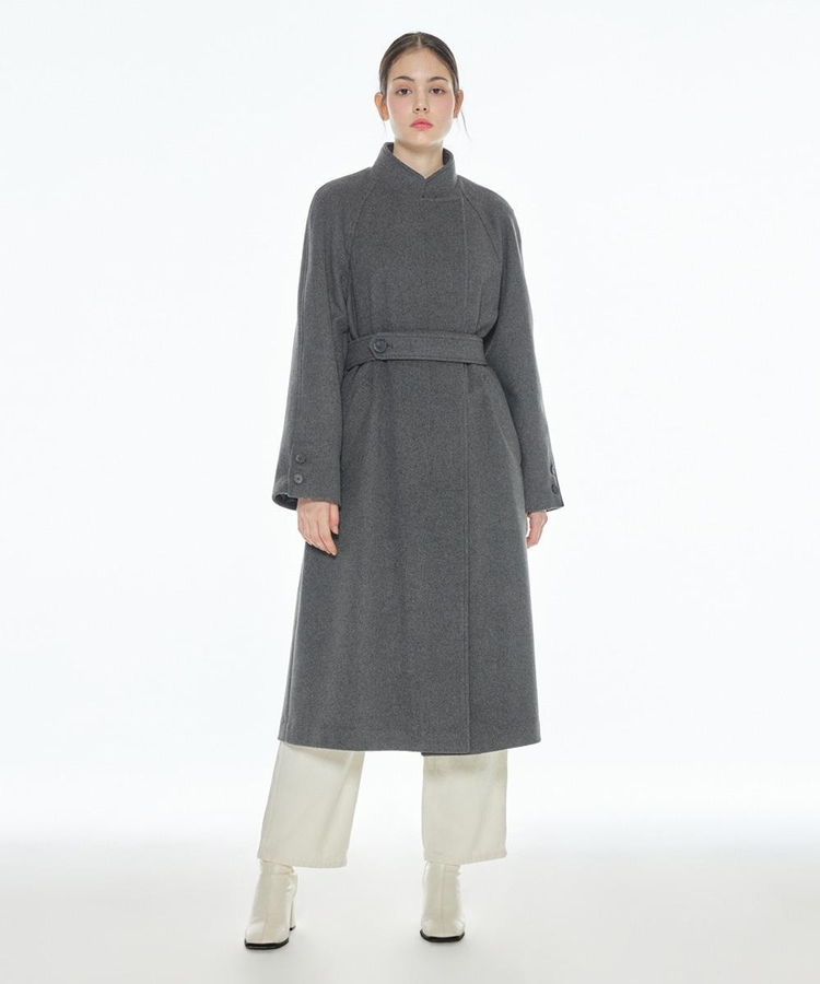 BELTED BASIC COAT GRAY MBBFBY01161