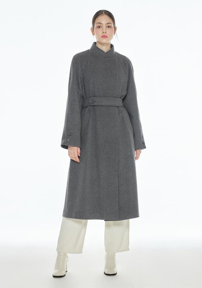 BELTED BASIC COAT GRAY MBBFBY01161