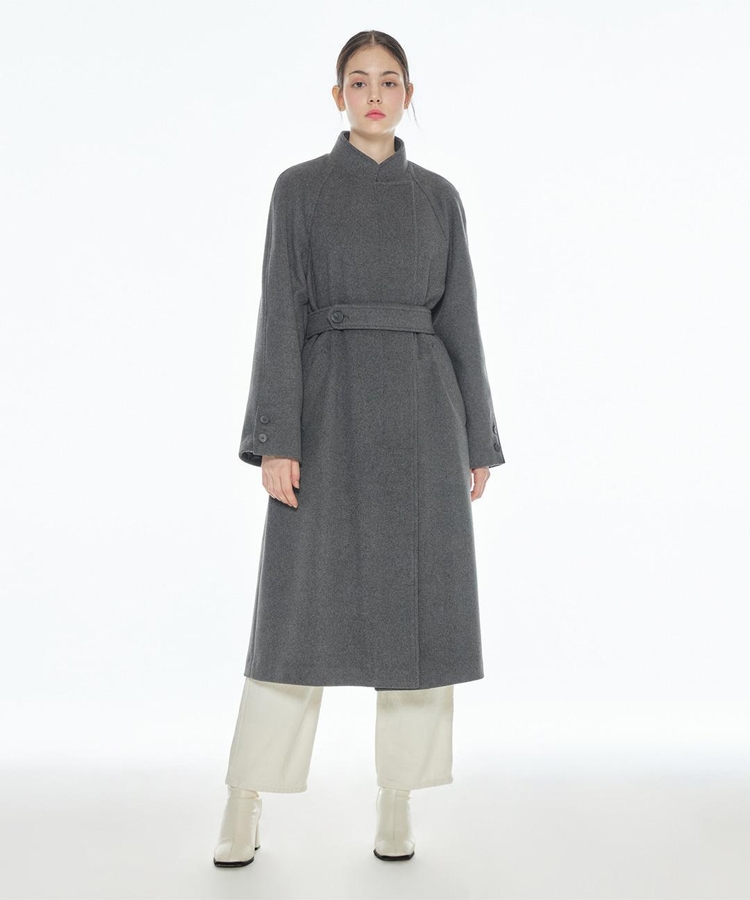 BELTED BASIC COAT GRAY MBBFBY01161