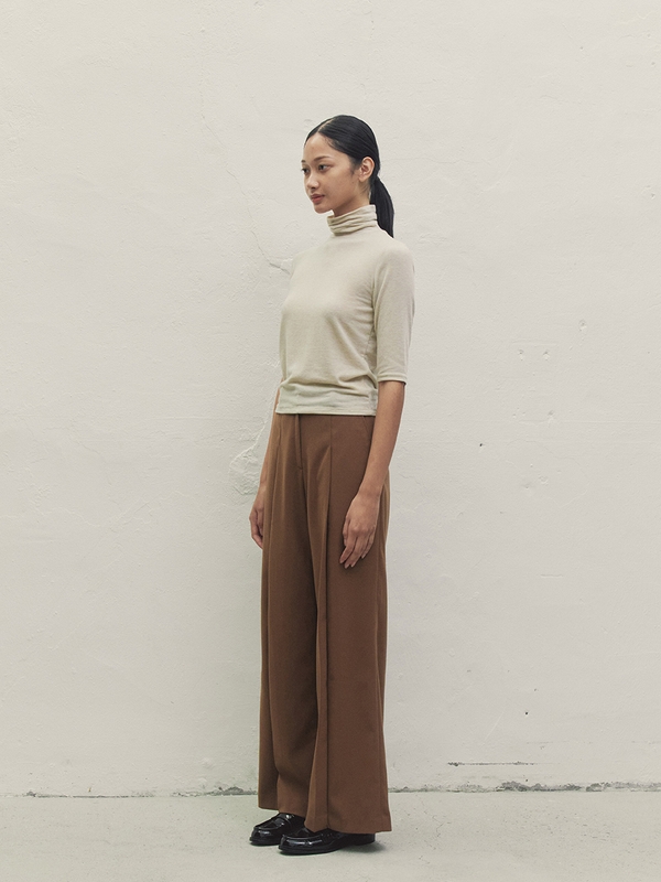 BASIC WIDE PANTS DARK BEIGE MBBFPA01917