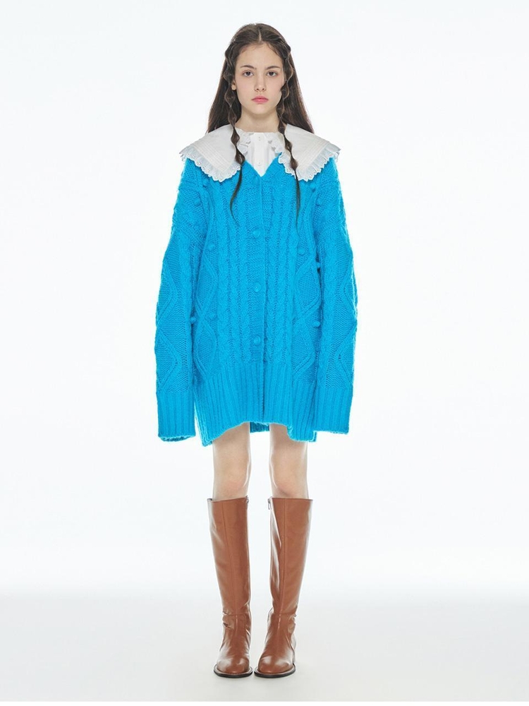 BOXY FOAMFOAM CARDIGAN BLUE MBBFNT00604