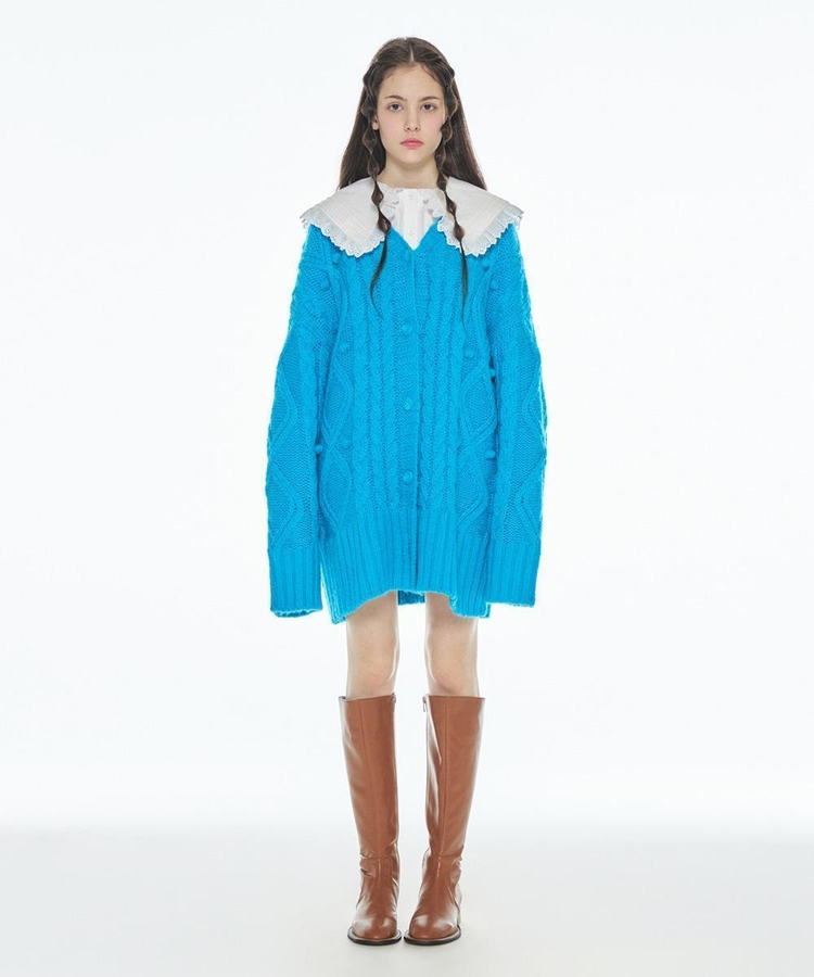 BOXY FOAMFOAM CARDIGAN BLUE MBBFNT00604