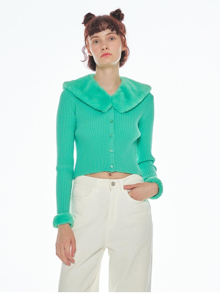 TRIMMING KNIT CARDIGAN MINT MBBFNT00522