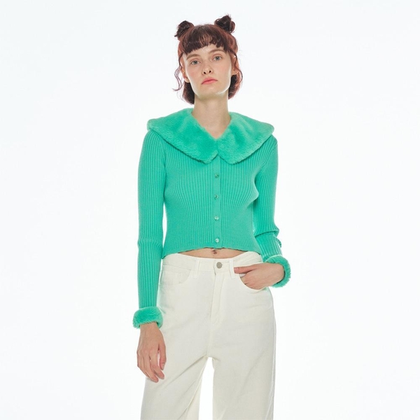 TRIMMING KNIT CARDIGAN MINT MBBFNT00522