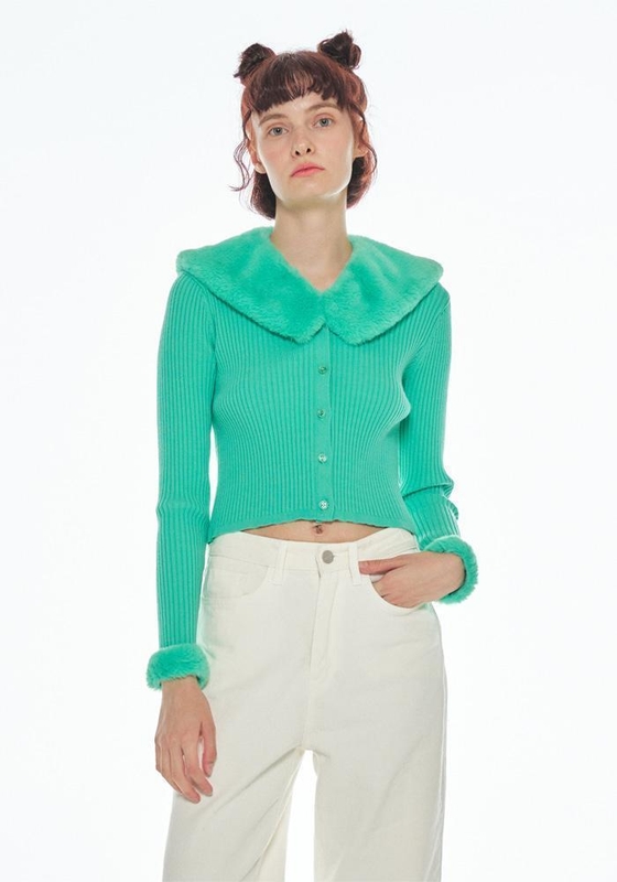 TRIMMING KNIT CARDIGAN MINT MBBFNT00522