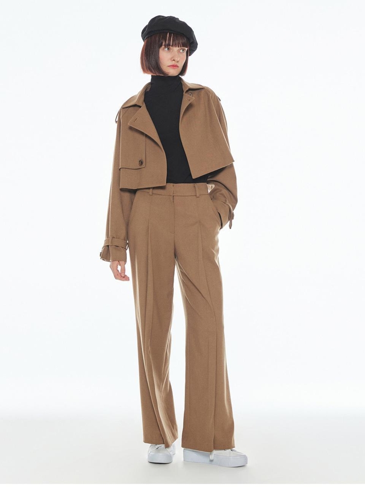 CROPPED SET-UP JACKET DARK BEIGE MBBFJK01617