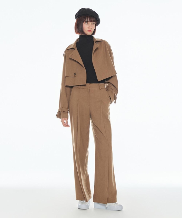 CROPPED SET-UP JACKET DARK BEIGE MBBFJK01617