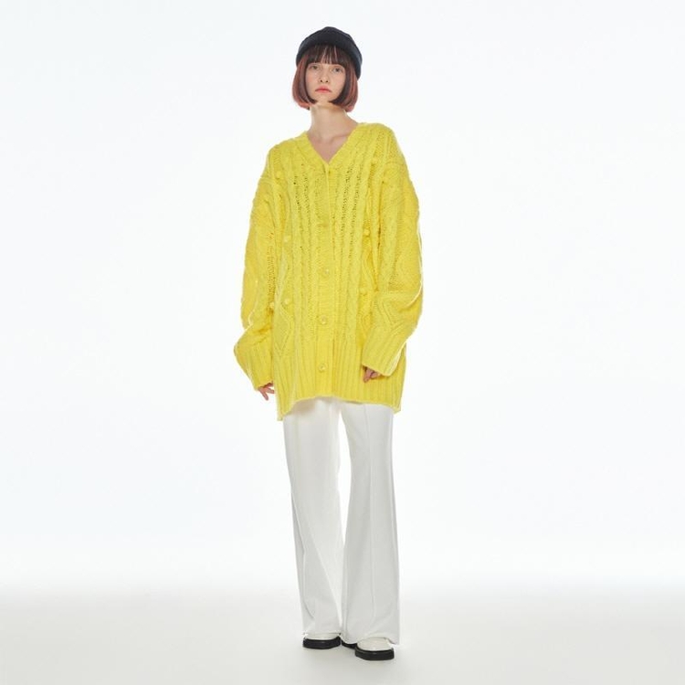 BOXY FOAMFOAM CARDIGAN YELLOW MBBFNT00619