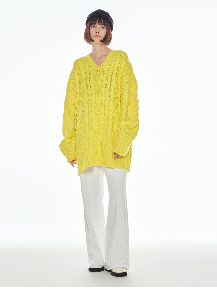 BOXY FOAMFOAM CARDIGAN YELLOW MBBFNT00619