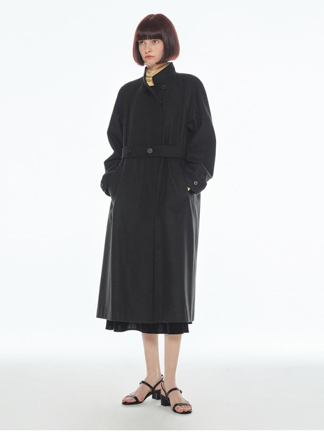 BELTED BASIC COAT BLACK MBBFBY01102