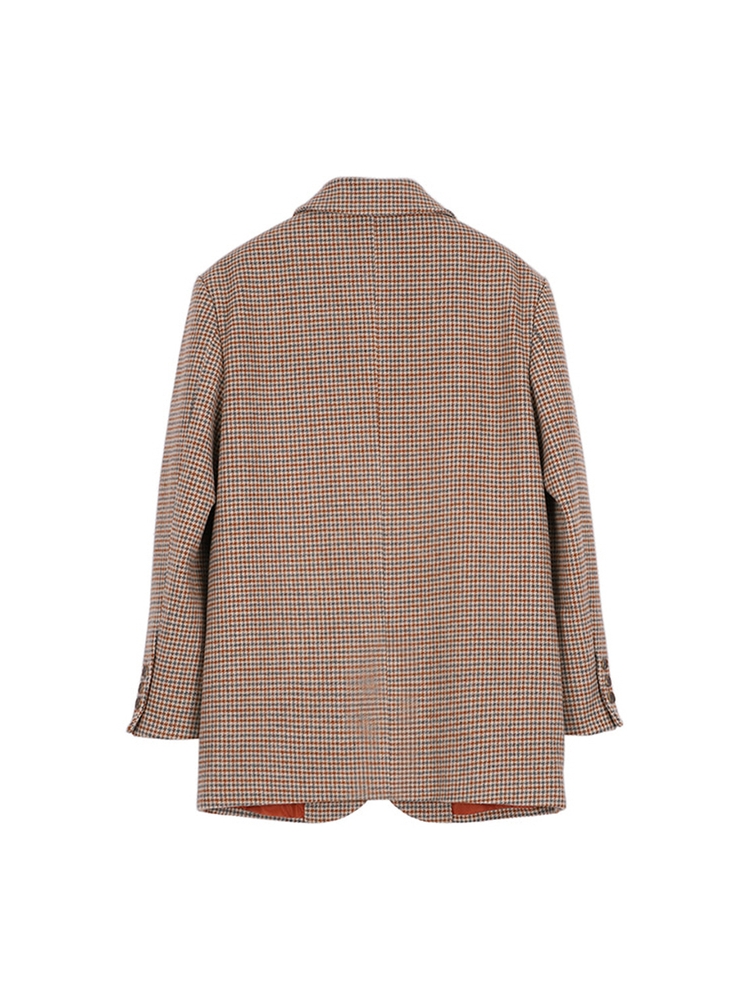 THREE BUTTON UNCLE JACKET CHECK BEIGE MTBAFJK00536