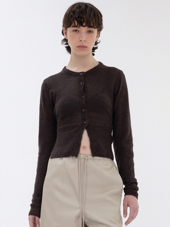 alpaca blend string cardigan (brown)