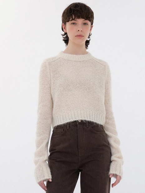 alpaca blend crop knit (ivory)