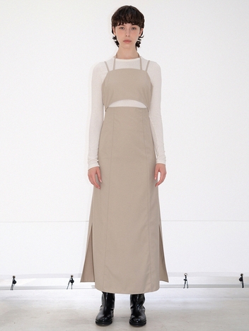 front slit onepiece (beige)