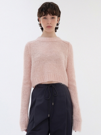 alpaca blend crop knit (pink)