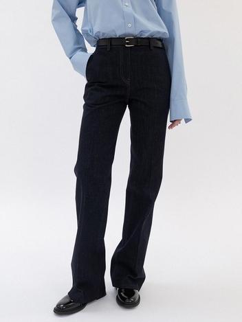 bootcut raw denim pants (dark navy)