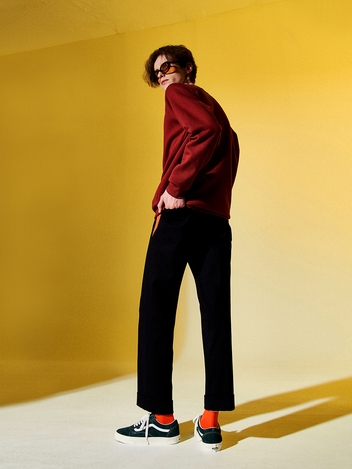 [CELLTY] CB BANDING TURN UP TROUSERS-BK