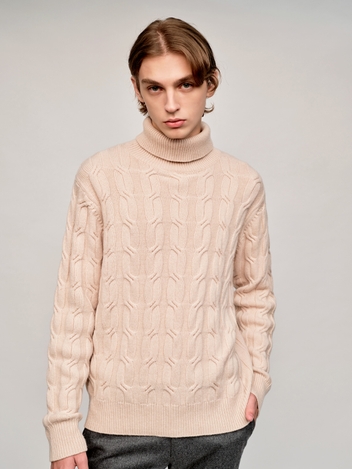 Turtle Cable Sweater_Beige