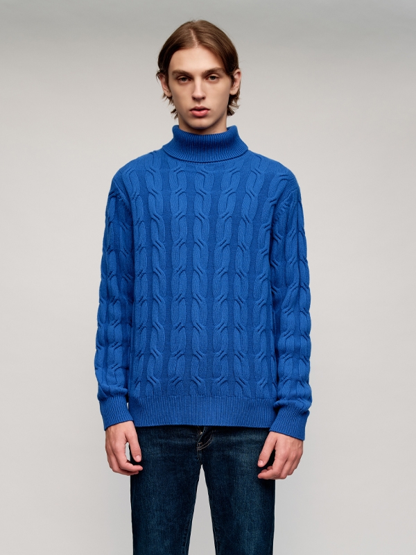 Turtle Cable Sweater_Blue