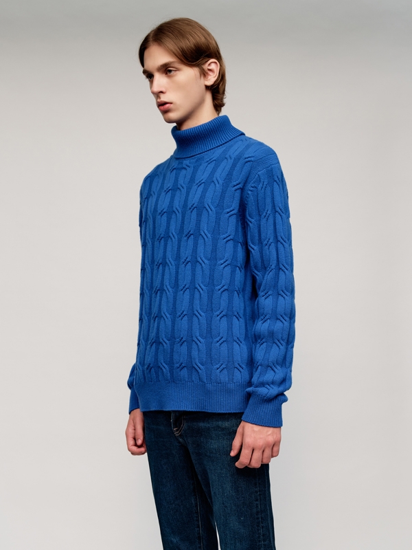 Turtle Cable Sweater_Blue