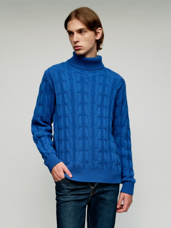 Turtle Cable Sweater_Blue