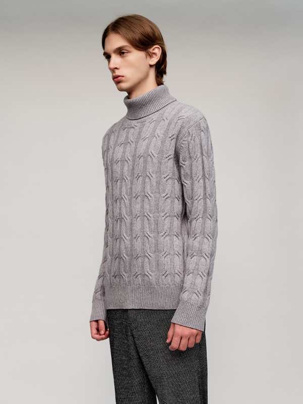 Turtle Cable Sweater_Grey