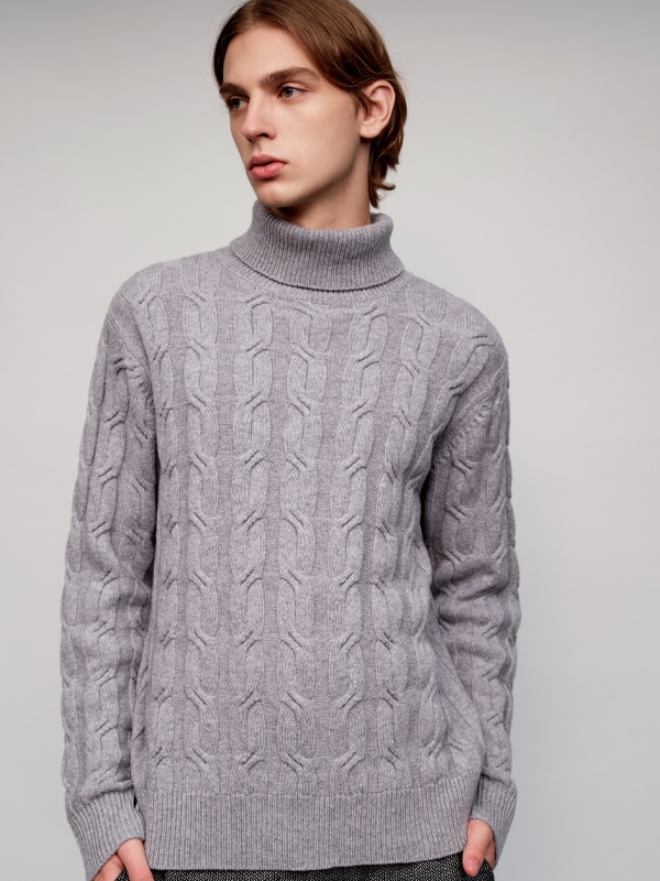 Turtle Cable Sweater_Grey