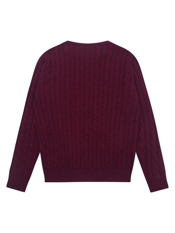 Round Cable Sweater_Wine