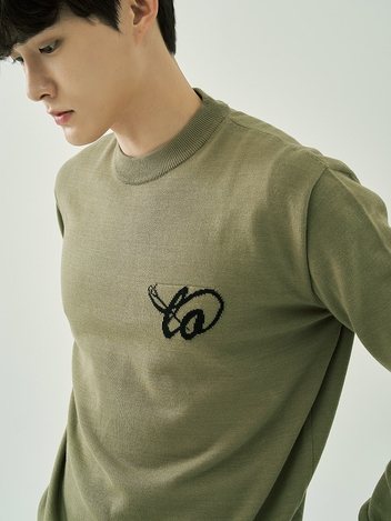 Logo Point Crewneck_Khaki
