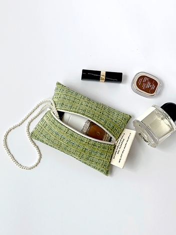 Veda Romantic Pouch Tweed Mini Green