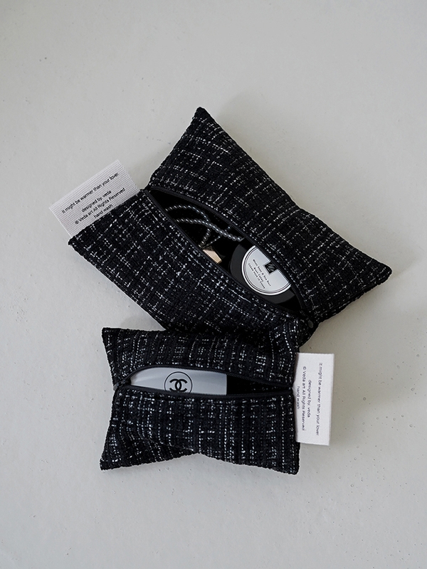 Veda Romantic Pouch Tweed Mini Black