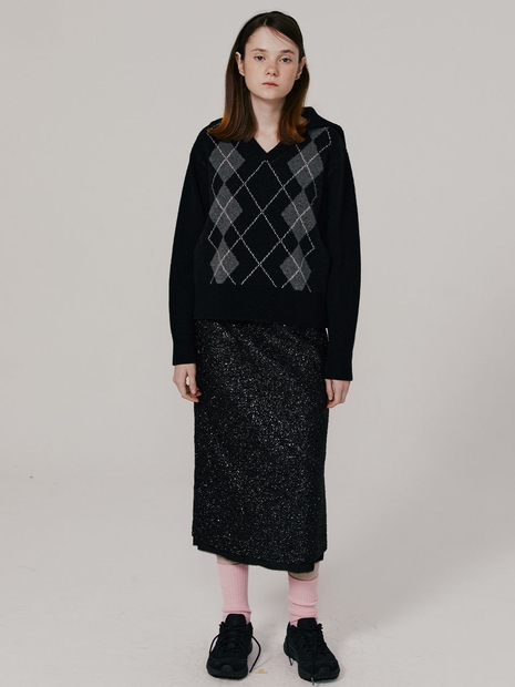 Argyle Jacquard Callar Knit VC229OPO018M