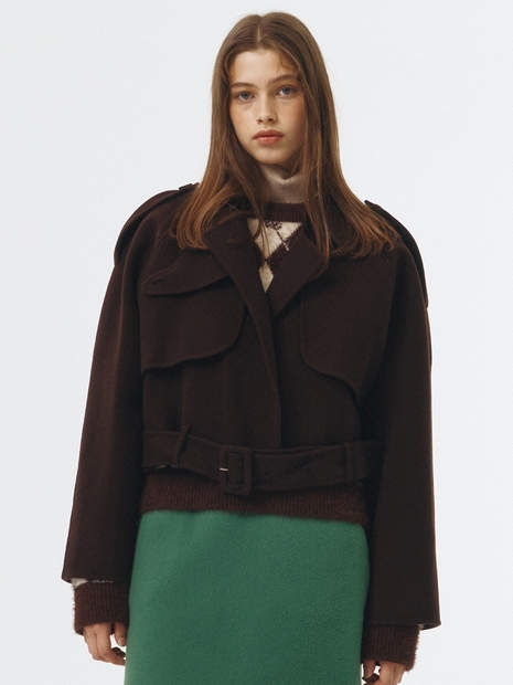  Belted Trench Style Short Coat VC2299CT001M