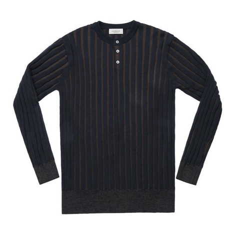 Reverse Combination Henly neck Knit (Navy & Brown)