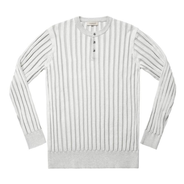 Reverse Combination Henly neck Knit (Ivory & Gray)