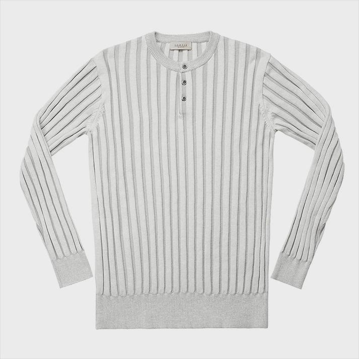 Reverse Combination Henly neck Knit (Ivory & Gray)