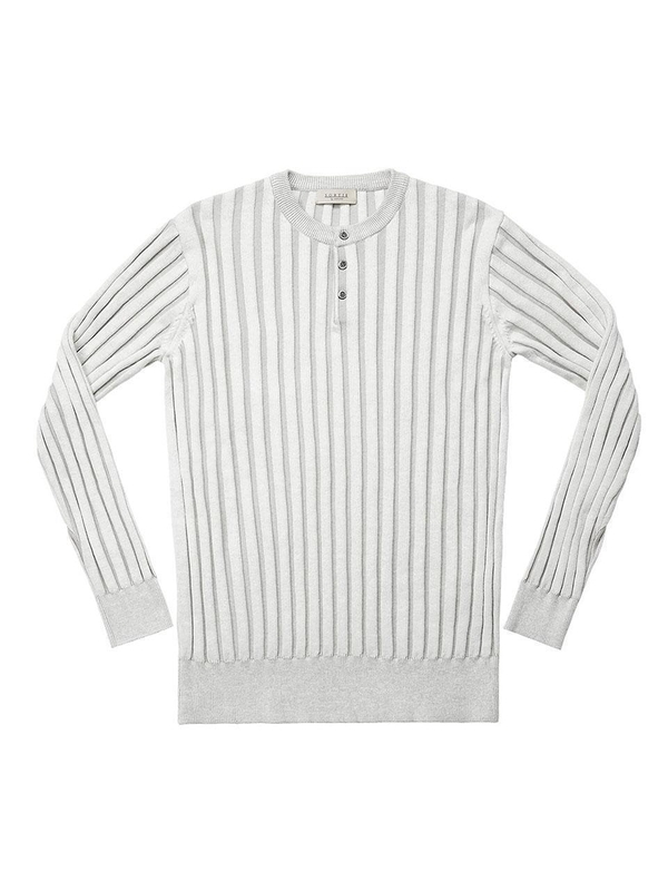 Reverse Combination Henly neck Knit (Ivory & Gray)