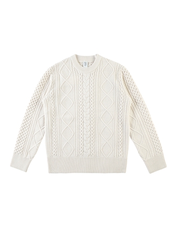 Round Fisherman Sweater_Ivory