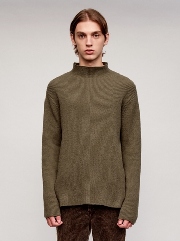 Cashmere Half Neck Sweater_Khaki